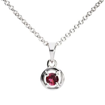 Pendentif futuriste en argent 925 avec rhodolite, rhodié