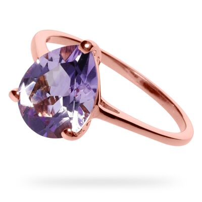 Ring "Drop" Amethyst, rotgold plattiert