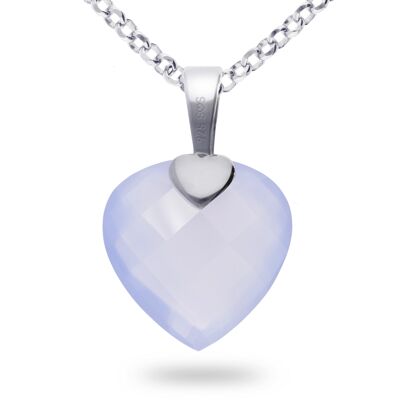 Pendentif coeur calcédoine 'Amérique du Nord'