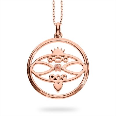 Star pendant 'Venus' with rose quartz, rose gold plated