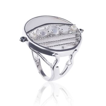 Bague 'Lune' en argent sterling avec pierre de lune 1