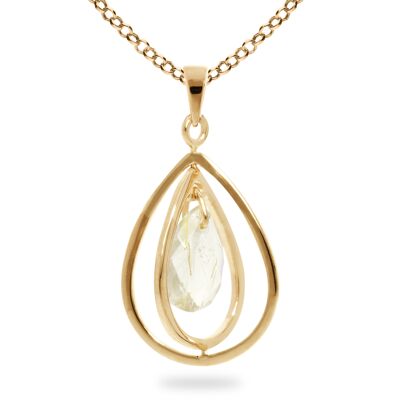 Pendant 'Drop' Golden Rutile, yellow gold plated