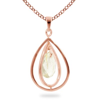 Pendentif 'Goutte' Doré Rutile, plaqué or rose