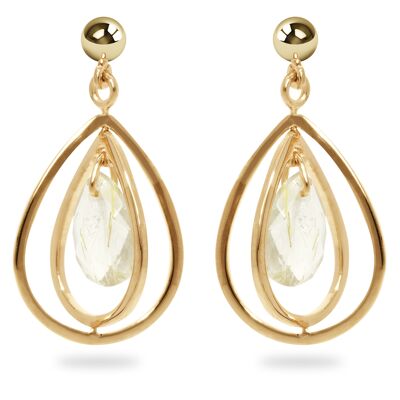 Boucles d'oreilles 'Drop' Golden Rutile, plaqué or jaune