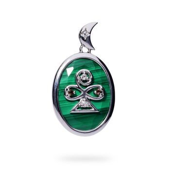 Pendentif filigrane 'trust' en argent sterling avec malachite