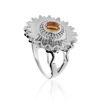 Ring 'Sun' sterling silver with citrine