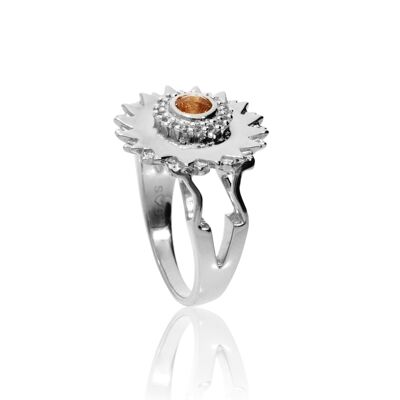 Filigree ring 'Sun' sterling silver with citrine
