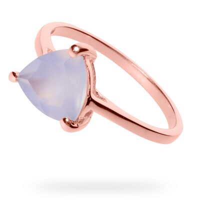 Ring "Triangle" Chalcedon, rotgold plattiert