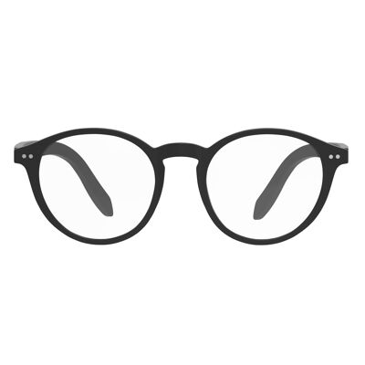 Gafas para computadora con bloqueo de luz azul Foxmans - The Lennon Everyday Lens (montura negra) monturas elegantes para hombres y mujeres