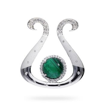 Pendentif 'Devotion' en argent sterling avec malachite