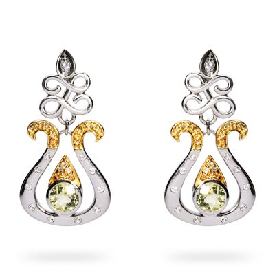 Boucles d'oreilles 'Charity' en argent sterling avec quartz citron