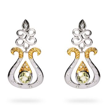 Boucles d'oreilles 'Charity' en argent sterling avec quartz citron