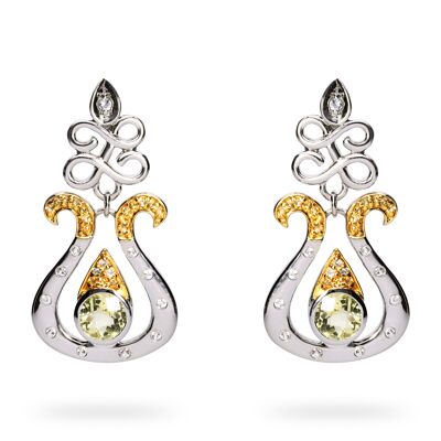 Earrings 'Charity' sterling silver with lemon quartz