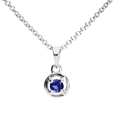 Futuristic pendant 925 silver with tanzanite, rhodium-plated