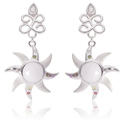 Boucles d'oreilles 'Purity' en argent sterling avec agate