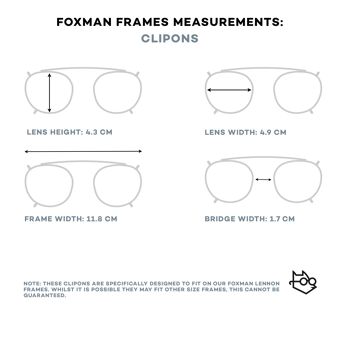 Foxmans Blue Light Blocking Computer Glasses - The Lennon Everyday Lens with Heavy Duty Clip-ons (crystal frame) Mens & Womens Stylish Frames 2