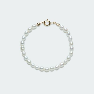 Rêve full medium pearl bracelet gold