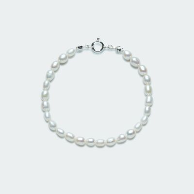 Rêve full medium pearl bracelet silver