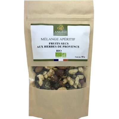 Organic aperitif mix of dried fruits with Provençal herbs