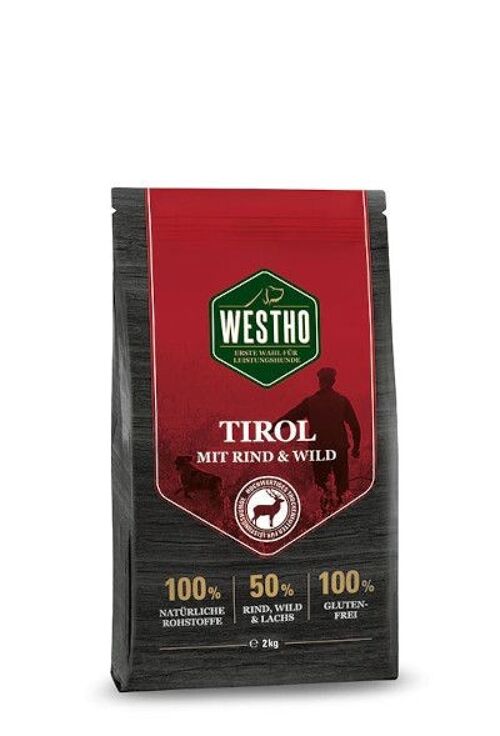 Hundefutter Trockenfutter Westho Tirol 2,0 kg (mit 50 % Rind, Wild & Lachs)