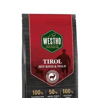 Pienso seco para perros Westho Tirol 2,0 kg (con un 50% de ternera, caza y salmón)