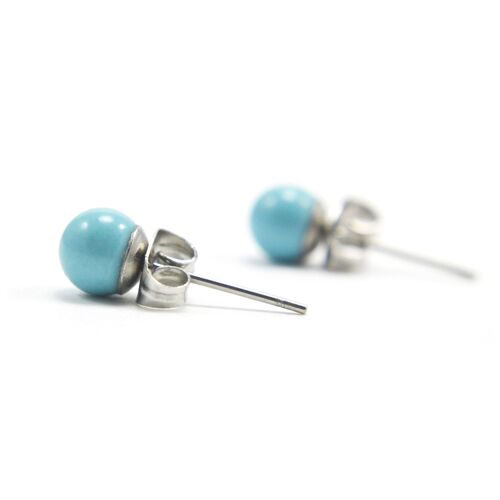6mm Turquoise Gemstone Stud Earrings