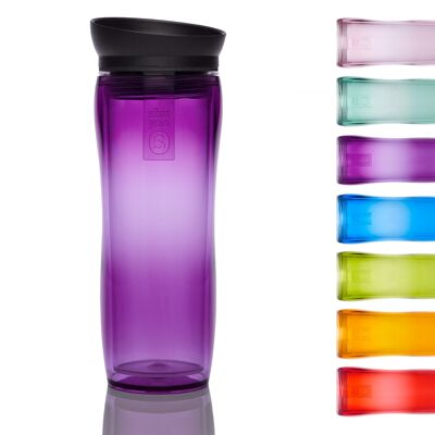 Thermo Trinkflasche violett 360ml - Transparenter Teamaker tea to go