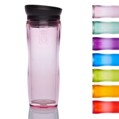 Thermo Trinkflasche pink 360ml - Transparenter Teamaker tea to go
