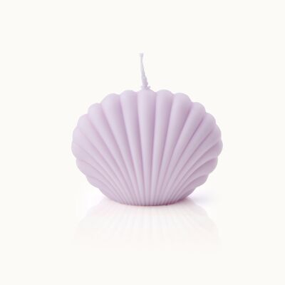Large Lavender shell-shaped candle