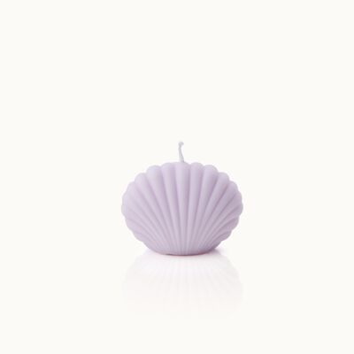 Small Lavender shell-shaped candle