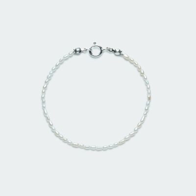Rêve full small pearl bracelet silver