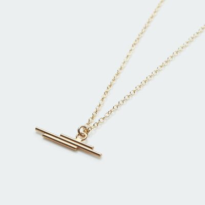 Sideway Lines necklace gold