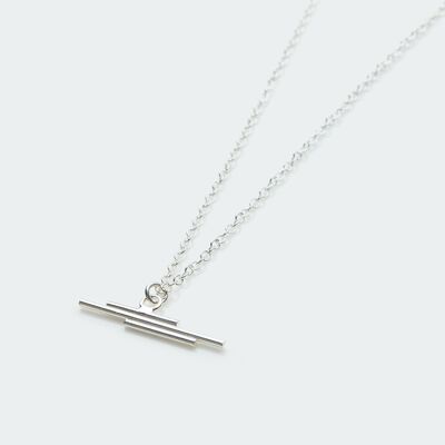 Sideway Lines necklace silver