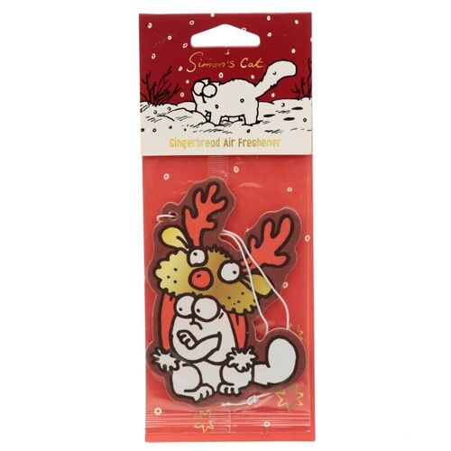 Gingerbread Christmas Simon‘s Cat Reindeer Hat Air Freshener