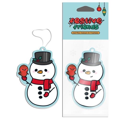 Mint Festive Friends Christmas Snowman Air Freshener