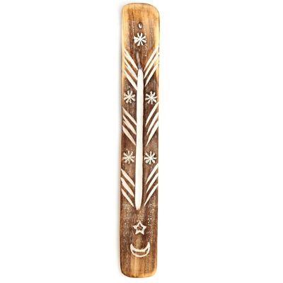 Mango Wood Moon and Stars Ashcatcher Incense Sticks Burner