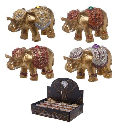 Porte-bâtonnets d'encens Lucky Elephant à paillettes métalliques