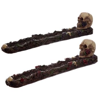 Brûleur de bâtons d'encens Ashcatcher Skulls and Roses 1