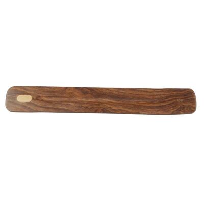 Quemador de palo cenicero de madera de sheesham con incrustaciones de madera pálida
