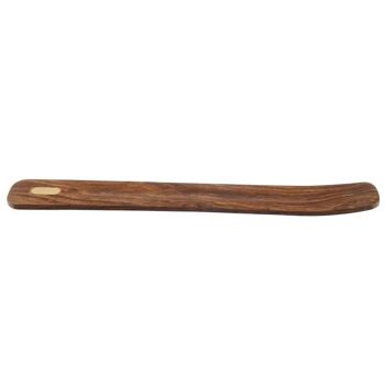 Brûleur bâton attrape-cendres en bois de sheesham avec incrustation de bois pâle 2