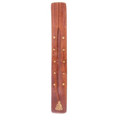 Cenicero de madera de sheesham, incrustaciones de Buda y estrellas