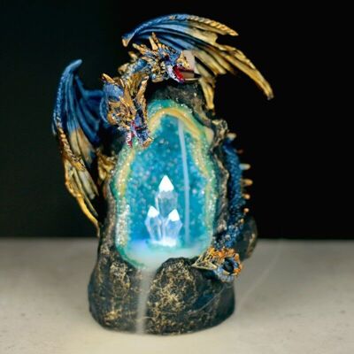 Dragon avec brûleur d'encens à LED Crystal Cave à refoulement