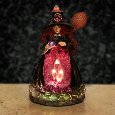 Quemador de incienso de reflujo LED Witches Crystal Cave