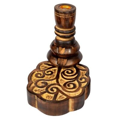 Happy Tree Mango Wood Backflow Incense Burner