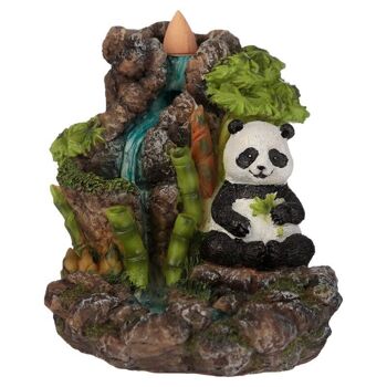 Brûleur d'encens à reflux Panda Cascade en bambou 2
