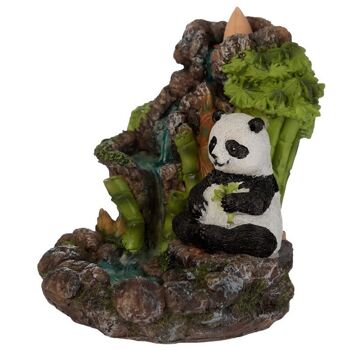 Brûleur d'encens à reflux Panda Cascade en bambou 3