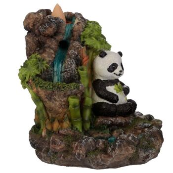 Brûleur d'encens à reflux Panda Cascade en bambou 5