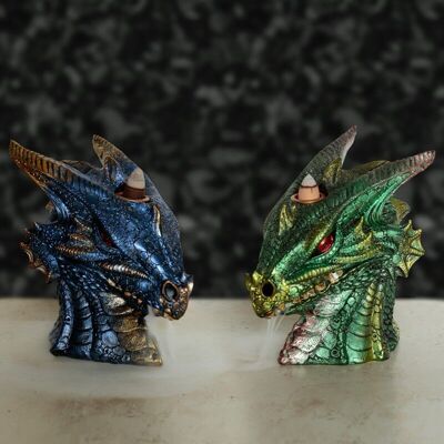 Earth and Water Dragons Head Backflow Incense Burner