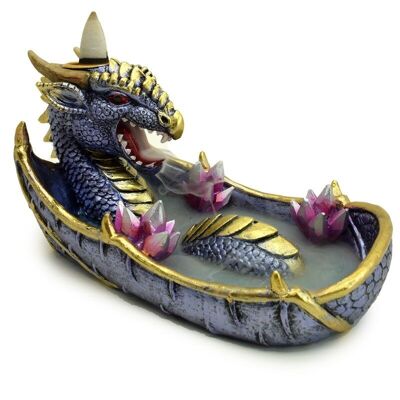 Elements Amethyst Crystal Dragon Backflow Incense Burner