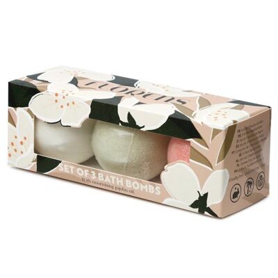 Set of 3 Florens Jasminum Bath Bombs - Botanical Scents